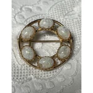 Vintage Catamore Opal 12K Gold Filled Brooch